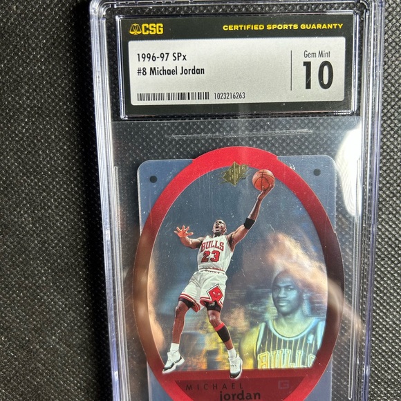 1996-97 Upper Deck Spx Michael Jordan Csg 10 Gem Mint Chicago Bulls🔥🔥🔥 - Picture 3 of 4